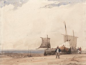 Strandscène door Richard Parkes Bonington