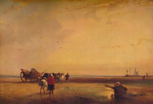 Boulogne Sands, 1827 door Richard Parkes Bonington