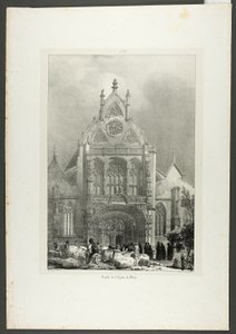 Voorgevel van de kerk van Brou door Richard Parkes Bonington