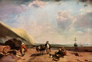 Vissersvolk aan de kust van Normandië, Frankrijk, ca. 1824, 1934 door Richard Parkes Bonington