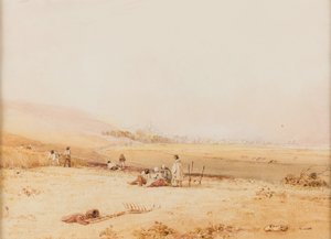 Le Treport gezien vanuit de richting van Eu door Richard Parkes Bonington