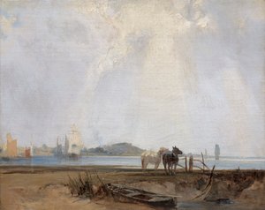 Bij Quillebeuf door Richard Parkes Bonington