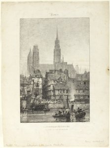 Notre Dame Kathedraal in Rouen door Richard Parkes Bonington