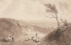 Wegwerkers, nabij Lillebonne door Richard Parkes Bonington