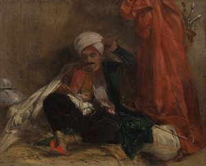 Zittende Turk door Richard Parkes Bonington