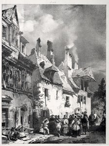 Straat in de Buitenwijken van Besançon, Frankrijk door Richard Parkes Bonington
