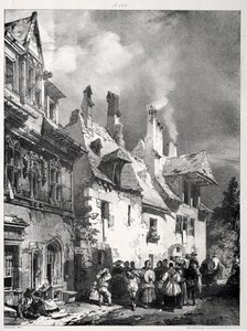 Straat in de Buitenwijken van Besançon, Frankrijk door Richard Parkes Bonington
