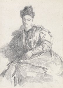 Studie van een zittende vrouw door Richard Parkes Bonington