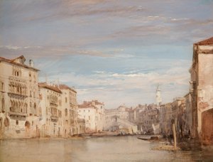 Het Canal Grande, Venetië, richting de Rialto door Richard Parkes Bonington