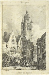De torenmarkt door Richard Parkes Bonington