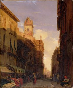 Uitzicht op het Paleis van Prins Maffei, Verona, ca. 1826-27