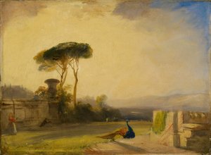 Uitzicht op de Gronden van een Villa nabij Florence, 1826 door Richard Parkes Bonington