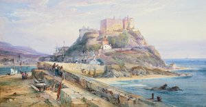 Mont Orgueil Kasteel, Gorey, Jersey, 1876 door Richard Principal Leitch