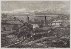 Het Mottram Viaduct op de Manchester, Sheffield en Lincolnshire Spoorweg door Richard Principal Leitch