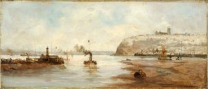 Vuurtoren buiten Cardiff dokken, 1861-1916 door Richard Short