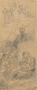 De Geboorte van Christus (Lucas 2:15) door Richard Westall