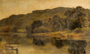 Rivierlandschap door Richard William Halfnight