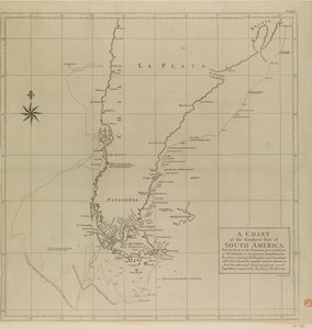 Een Kaart van het Zuidelijke Deel van Zuid-Amerika met het Spoor van de Centurion door Richard William Seale