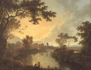 Een Uitzicht op de Rivier Dee bij Eaton Hall door Richard Wilson