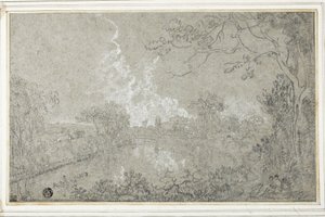 Oevers van de Rivier Dee bij Eaton Hall, Cheshire, ca. 1759 door Richard Wilson