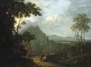 Kasteel Dinas Bran, nabij Llangollen II, c.1770 door Richard Wilson