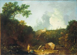 Vergezicht op de villa van Maecenas, Tivoli door Richard Wilson