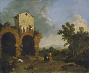 Villa van Hadrianus, nabij Tivoli door Richard Wilson