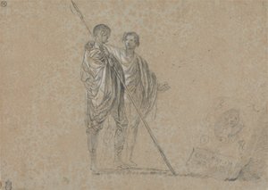 Studie van Figuren voor "Een Uitzicht op de Campagna" door Richard Wilson