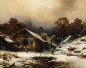 Besneeuwd Landschap met Boerderij