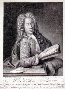 Portret van Kellom Tomlinson (c.1690-c.1753) gegraveerd door Francois Morellon la Cave (fl.1731-54) 1754