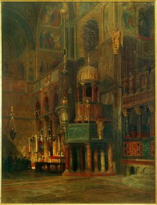 Venetië, S.Marco, binnen, dwarsschip / Schilderij van R. von Hagn door Richard von Hagn