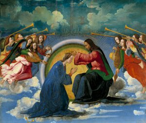 De kroning van de Maagd (detail) 16e eeuw door Ridolfo Il  Ghirlandaio