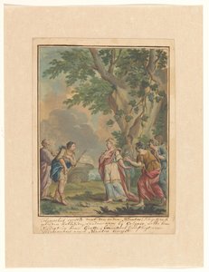 Telemachus en Mentor komen aan bij de nimf Calypso (Telemachus-reeks) door Rienk Keyert