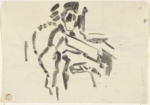Schets van een zittende figuur