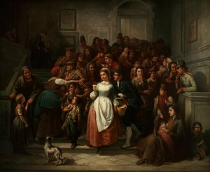 Na de loterijtrekking, 1859 door Ritter von Malheim Friedländer Friedrich