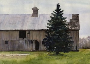 Aprilochtend, 2008 (aquarel op papier)