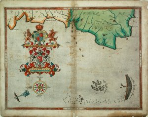 De Engelse en Spaanse vloten op 1 - 2 augustus door Robert (after) Adams