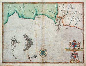 De Engelsen bevechten de Spaanse vloot nabij Plymouth op 31 juli door Robert (after) Adams