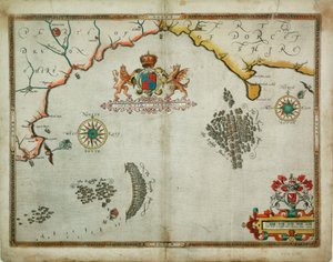 De slag bij het eiland Wight op 4 augustus door Robert (after) Adams