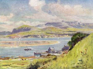 Carnarvon, vanaf Anglesey door Robert (after) Fowler