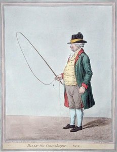 Billy de jachtopziener, gegraveerd door James Gillray (1756-1815) gepubliceerd door Hannah Humphrey in 1810 (handgekleurde gravure)