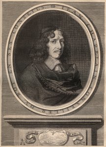 Portret van Jean Chapelain (1595-1674), Franse dichter - Gravure - Jean Chapelain (1595-1674) dichter en literair criticus - Gravure door Nanteuil en gegraveerd door Peulot door Robert (after) Nanteuil