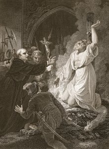 Het Martelaarschap van Aartsbisschop Cranmer, gegraveerd door W. Bromley, illustratie uit David Hume