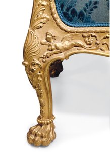 Een George III vergulde sofa door Robert Adam