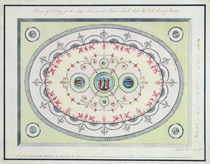 Ontwerp voor het plafond in de Dameskamer, Headfort House, 1772 door Robert Adam