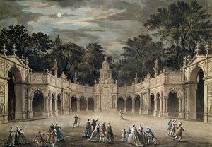 De verlichting bij Buckingham House voor de verjaardag van koning George III, 4 juni 1783 door Robert Adam