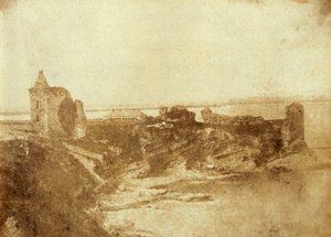 Afdruk van St. Andrews Kasteel in Fife, Schotland. Van J. Paul Getty Museum door Robert Adamson