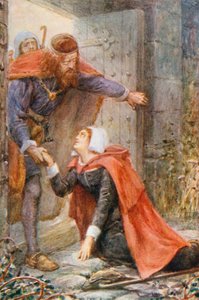 Genade aan de poort (kleurenlitho) door Robert Ambrose (after) Dudley