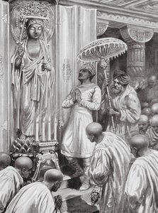 Kanishka inaugureert Mahayana (Noordelijke) Boeddhisme, AD 100 door Robert Ambrose Dudley