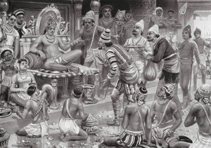 Pulikesin II, de Chalukhya, ontvangt gezanten uit Perzië door Robert Ambrose Dudley